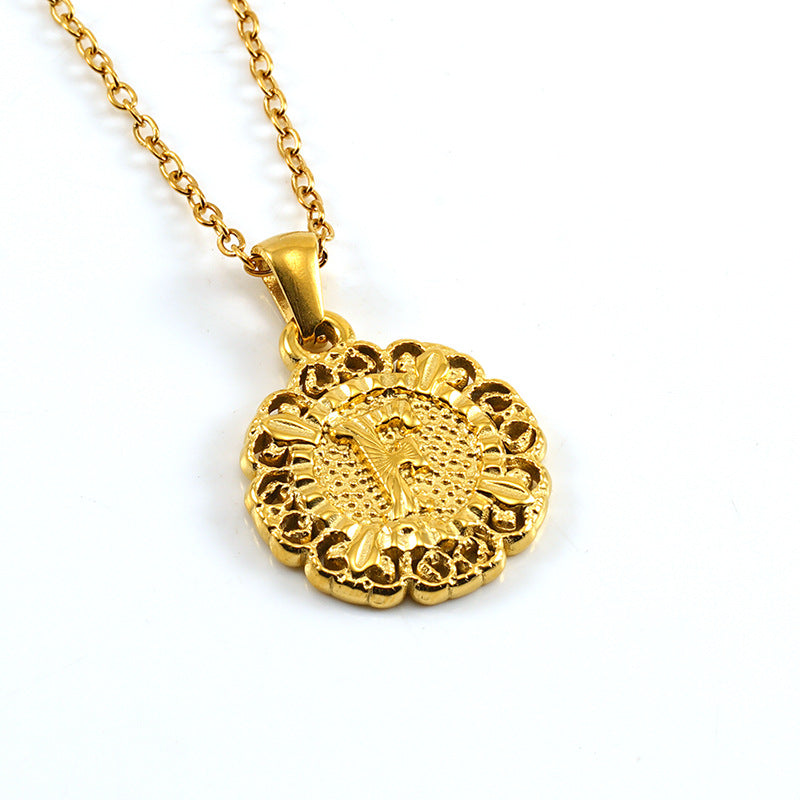 Wholesale Round 26 letter necklace pendant clavicle chain